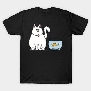 Cat fish and bowl T-Shirt